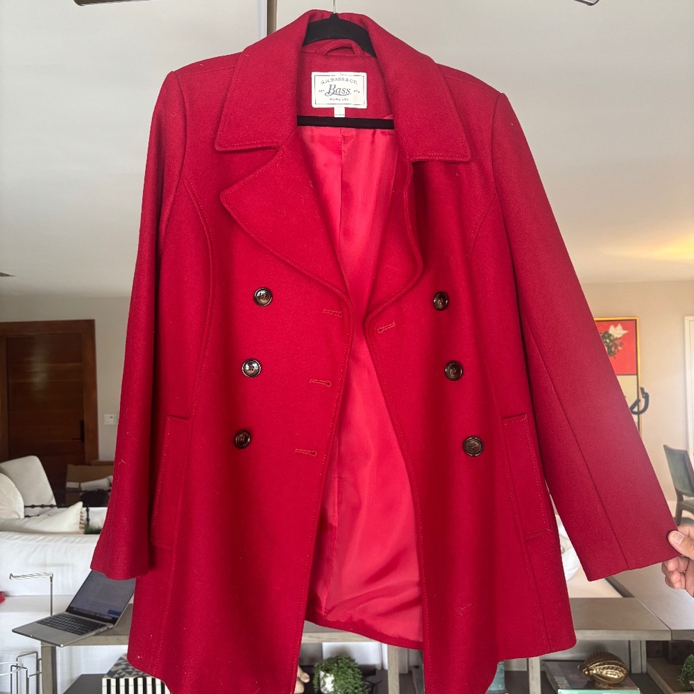 Red Wool Peacoat